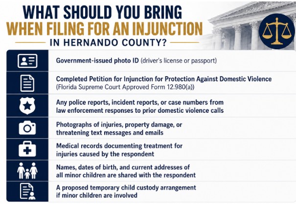 What Should You Bring When Filing for an Injunction in Hernando County?